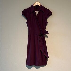 NWT Banana Republic Factory Sunset Plum Wrap Mini Dress Size 0 Petite